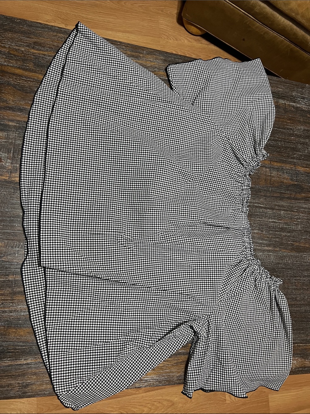 Lane Bryant Black and White Gingham Off-Shoulder Top - Picture 7 of 7